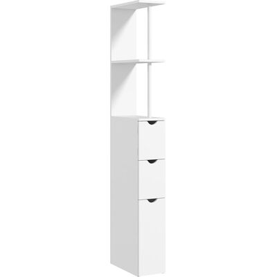 Homcom Meuble colonne salle de bain avec tiroirs plastique blanc Blanc 15x137x33cm - Publicité Homcom Meuble colonne salle de bain avec tiroirs plastique blanc Blanc 15x137x33cm - Publicité