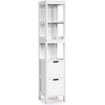 Giantex Armoire de toilette blanche 30x30x144,5 cm Blanc 30x145x30cm - Publicité Giantex Armoire de toilette blanche 30x30x144,5 cm Blanc 30x145x30cm - Publicité