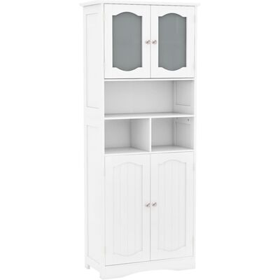 Giantex Meuble de rangement haut blanc avec étagères réglables 60x30x148,5 cm Blanc 60x149x30cm - Publicité Giantex Meuble de rangement haut blanc avec étagères réglables 60x30x148,5 cm Blanc 60x149x30cm - Publicité