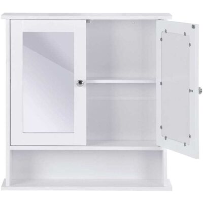 Giantex Armoire de salle de bain murale blanche avec miroir 56 x 13 x 58 cm Blanc 56x58x13cm - Publicité Giantex Armoire de salle de bain murale blanche avec miroir 56 x 13 x 58 cm Blanc 56x58x13cm - Publicité