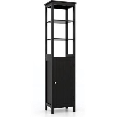 Giantex Meuble colonne de salle de bain noir 40x32x161cm Noir 40x161x32cm - Publicité Giantex Meuble colonne de salle de bain noir 40x32x161cm Noir 40x161x32cm - Publicité