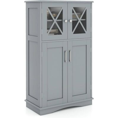 Giantex Armoire de salle de bain sur pied gris 51 x 32,5 x 47 cm Gris 51x47x33cm - Publicité Giantex Armoire de salle de bain sur pied gris 51 x 32,5 x 47 cm Gris 51x47x33cm - Publicité