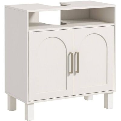 Homcom Meuble salle de bain sous lavabo étagère ouverte placard blanc Blanc 60x63x30cm - Publicité Homcom Meuble salle de bain sous lavabo étagère ouverte placard blanc Blanc 60x63x30cm - Publicité
