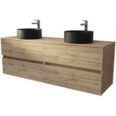 Aurlane - PACM860 - 160 timber - 2 lavabos noirs - Mobilier de salle de bains - Publicité Aurlane - PACM860 - 160 timber - 2 lavabos noirs - Mobilier de salle de bains - Publicité