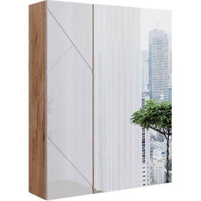 Vicco Armoire de salle de bain avec miroir 0 blanc/chêne 60x75cm Blanc 60x75x18cm - Publicité Vicco Armoire de salle de bain avec miroir 0 blanc/chêne 60x75cm Blanc 60x75x18cm - Publicité