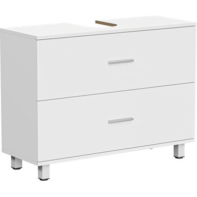 Homcom Meuble sous lavabo avec 2 tiroirs panneau de particules et mdf blanc Blanc 80x60x30cm - Publicité Homcom Meuble sous lavabo avec 2 tiroirs panneau de particules et mdf blanc Blanc 80x60x30cm - Publicité