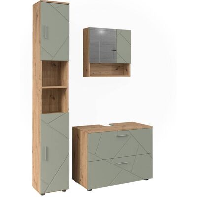 Vicco Meubles bain 3 pièces vert sauge 54x55cm Vert 80x59x41cm - Publicité Vicco Meubles bain 3 pièces vert sauge 54x55cm Vert 80x59x41cm - Publicité