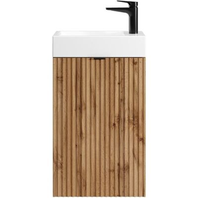 vente-unique.com Meuble lave main mdf naturel clair Beige 40x60x22cm - Publicité vente-unique.com Meuble lave main mdf naturel clair Beige 40x60x22cm - Publicité