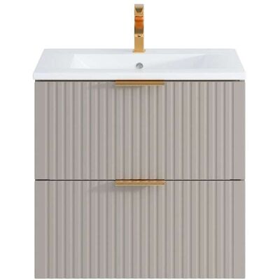 vente-unique.com Meuble simple vasque mdf beige Beige 60x57x46cm - Publicité vente-unique.com Meuble simple vasque mdf beige Beige 60x57x46cm - Publicité