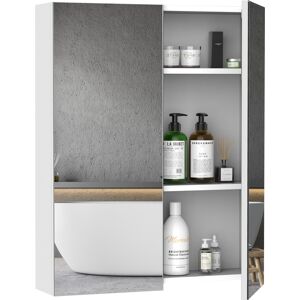 Homcom Armoire miroir de salle de bain 2 portes étagères