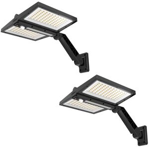 LUMISKY Lot de 2 Projecteurs solaires sensor Plastique Noir 850lm Noir 37x18x28cm - Publicité LUMISKY Lot de 2 Projecteurs solaires sensor Plastique Noir 850lm Noir 37x18x28cm - Publicité