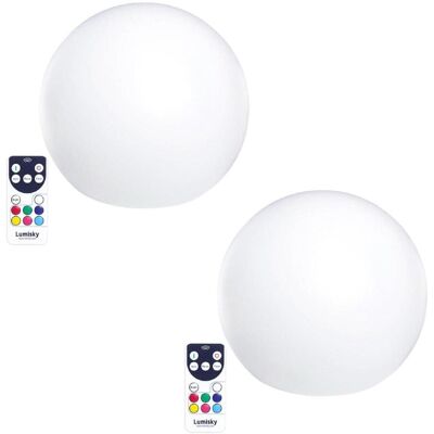 LUMISKY Boule lumineuse sans fil polyéthylène blanc d30cm Blanc 30x30x30cm - Publicité LUMISKY Boule lumineuse sans fil polyéthylène blanc d30cm Blanc 30x30x30cm - Publicité