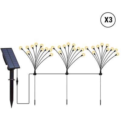 LUMISKY Lot de 9 torches solaires 90 boules plastique noir h70cm Noir 40x11x9cm - Publicité LUMISKY Lot de 9 torches solaires 90 boules plastique noir h70cm Noir 40x11x9cm - Publicité