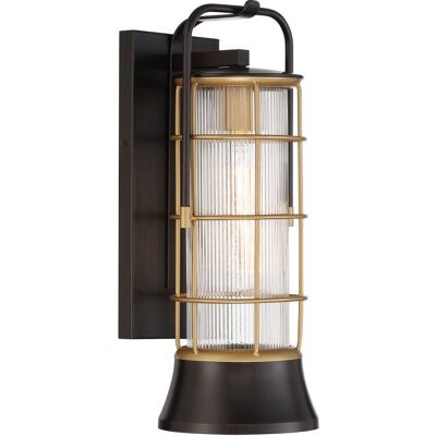 ELSTEAD LIGHTING Applique Murale Extérieure Aluminium, Acier, Verre Strié Transparent N Doré 41x41x18cm - Publicité ELSTEAD LIGHTING Applique Murale Extérieure Aluminium, Acier, Verre Strié Transparent N Doré 41x41x18cm - Publicité