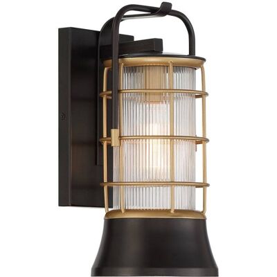 ELSTEAD LIGHTING Applique Murale Extérieure Aluminium, Acier, Verre Strié Transparent N Doré 34x34x18cm - Publicité ELSTEAD LIGHTING Applique Murale Extérieure Aluminium, Acier, Verre Strié Transparent N Doré 34x34x18cm - Publicité