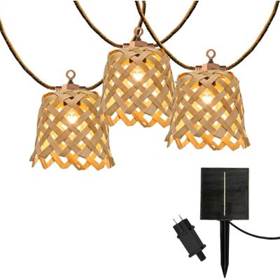 LUMISKY Guirlande solaire hybride bambou beige 8m Beige 800x14x11cm - Publicité LUMISKY Guirlande solaire hybride bambou beige 8m Beige 800x14x11cm - Publicité