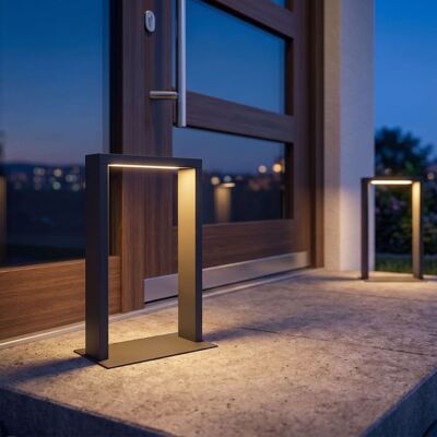 LUMISKY Borne solaire aluminium aluminium noir h40cm Noir 27x49x10cm - Publicité LUMISKY Borne solaire aluminium aluminium noir h40cm Noir 27x49x10cm - Publicité
