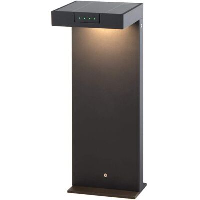 LUMISKY Borne solaire aluminium aluminium noir h40cm Noir 14x40x19cm - Publicité LUMISKY Borne solaire aluminium aluminium noir h40cm Noir 14x40x19cm - Publicité
