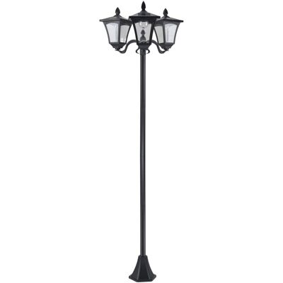 Outsunny Lampadaire de jardin solaire LED 3 têtes acier inox. plastique noir Noir 52x183x47cm - Publicité Outsunny Lampadaire de jardin solaire LED 3 têtes acier inox. plastique noir Noir 52x183x47cm - Publicité