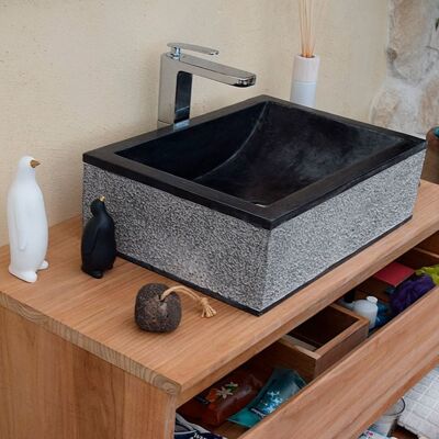 OCEAN LINE - Jones - Noir - 50x35x15 cm - Lavabo - Publicité OCEAN LINE - Jones - Noir - 50x35x15 cm - Lavabo - Publicité