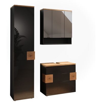 Vicco Meubles bain 3 pièces anthracite 70x64cm Noir 70x64x37cm - Publicité Vicco Meubles bain 3 pièces anthracite 70x64cm Noir 70x64x37cm - Publicité