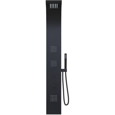 vente-unique.com Colonne de douche aluminium noir Noir 20x150x44cm - Publicité vente-unique.com Colonne de douche aluminium noir Noir 20x150x44cm - Publicité