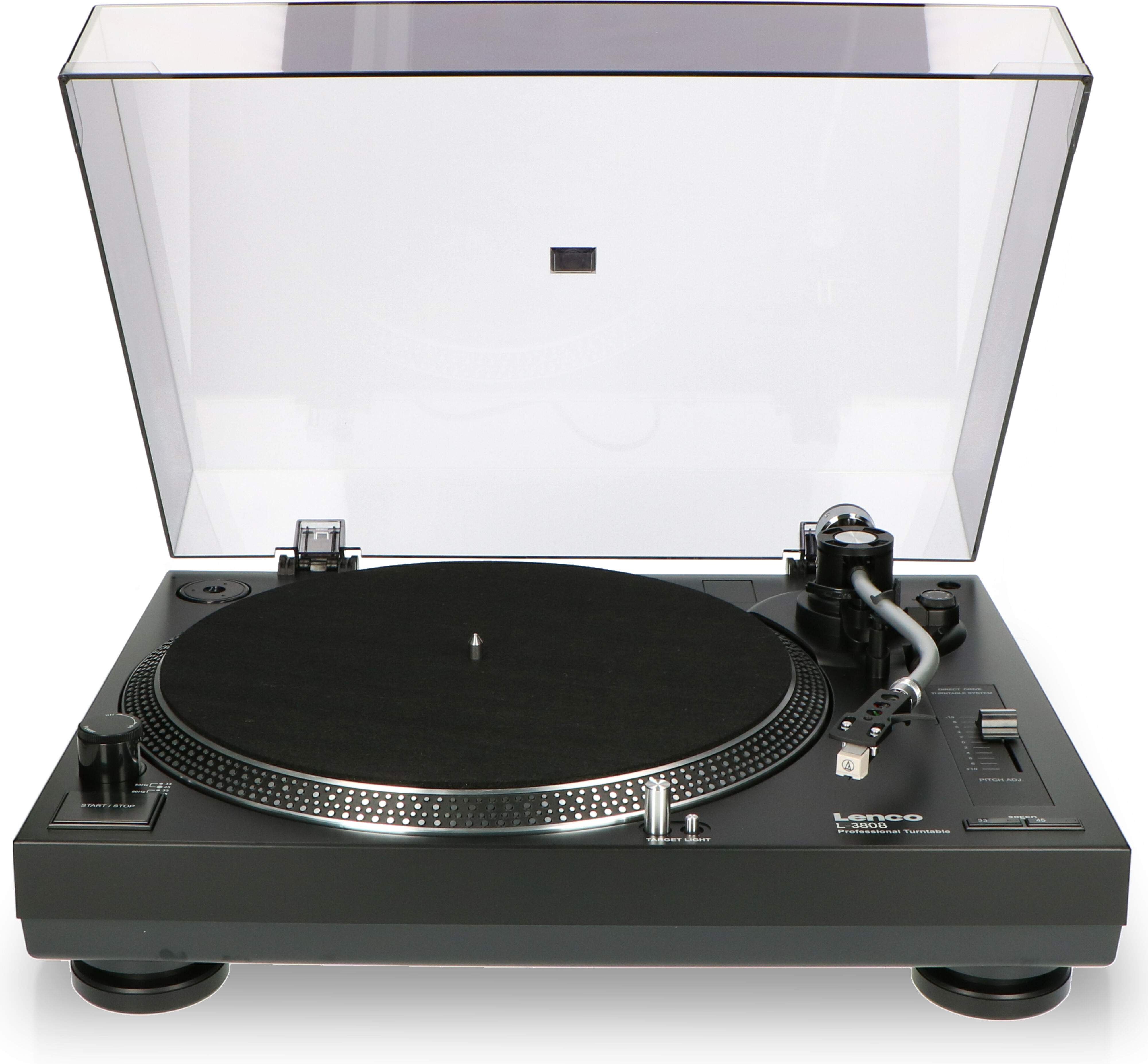 Lenco Platine vinyle à entraînement direct avec encodage noir Noir 37x15x45cm