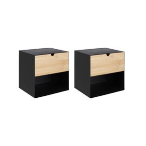 Concept Usine Lot de 2 tables de chevet suspendues noires Noir 30x30x25cm