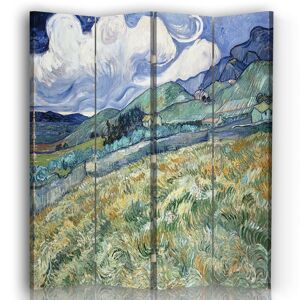 Legendarte Paravent - Cloison Vue de Saint-Rémy - Van Gogh cm 145x170 (4 volets) Vert 145x170x2cm