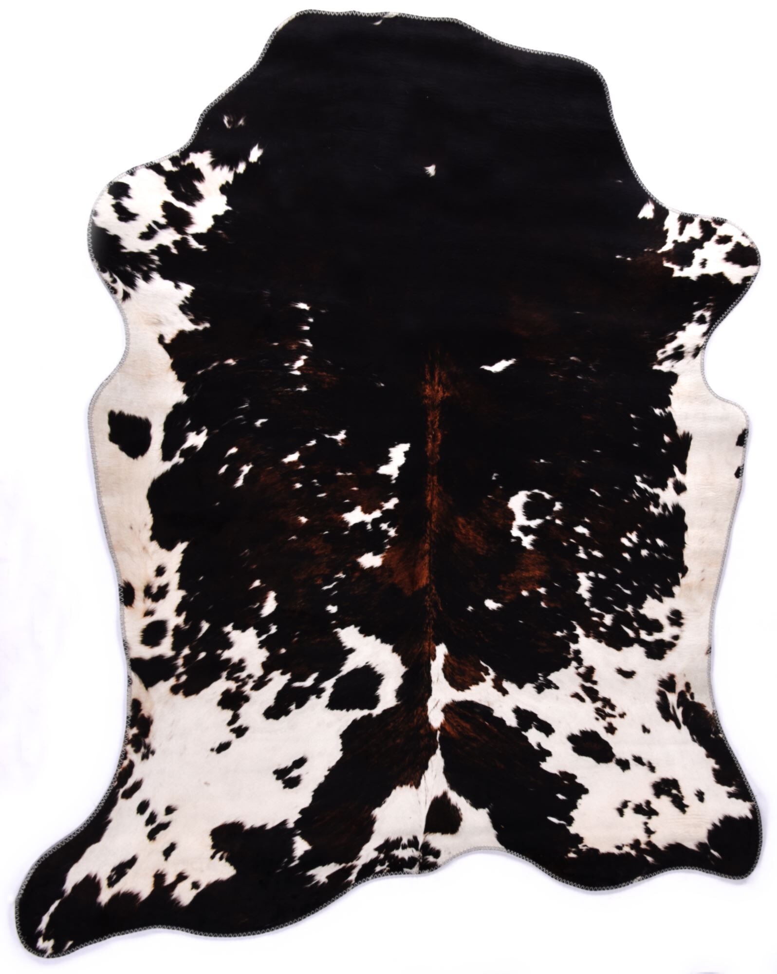 Gino Falcone Tapis en peau de vache artificielle noir et blanc 100x130