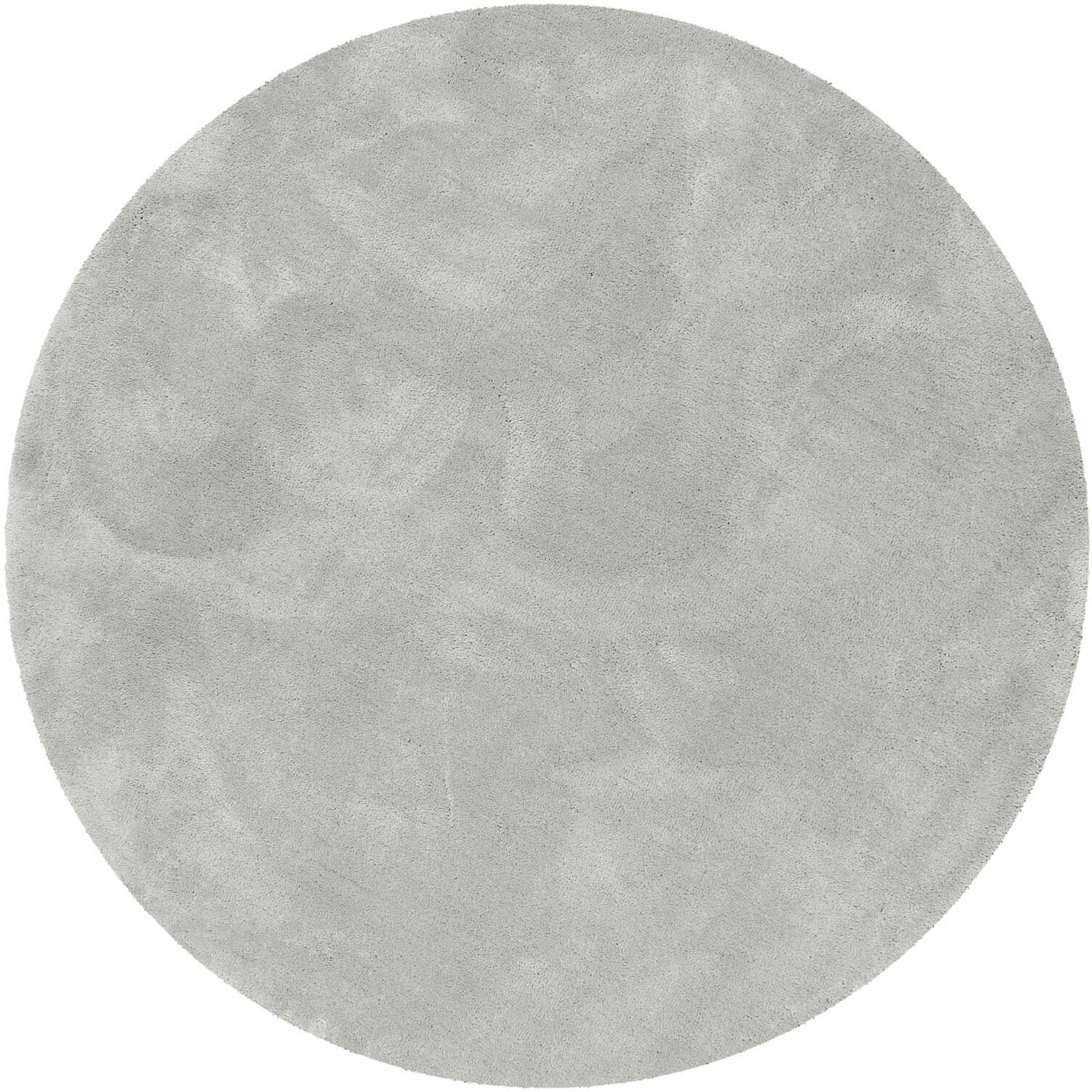 Wecon Home Basics Tapis rond poils longs douces microfibre gris clair 120 D Gris 120x120x120cm