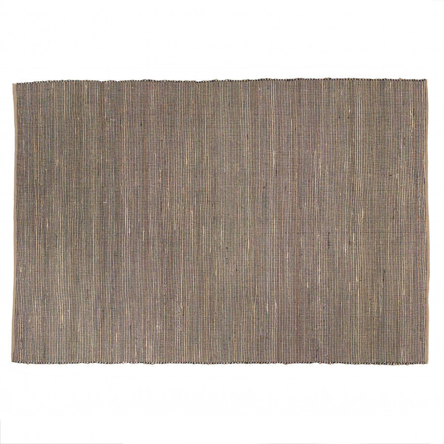 MACABANE Tapis rect. 160x230cm en jute et coton couleur sable et noir Beige 230x1x160cm