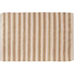 Rendez-Vous Deco Tapis en toile de jute et raye en coton 180x120 cm Beige 180x1x120cm