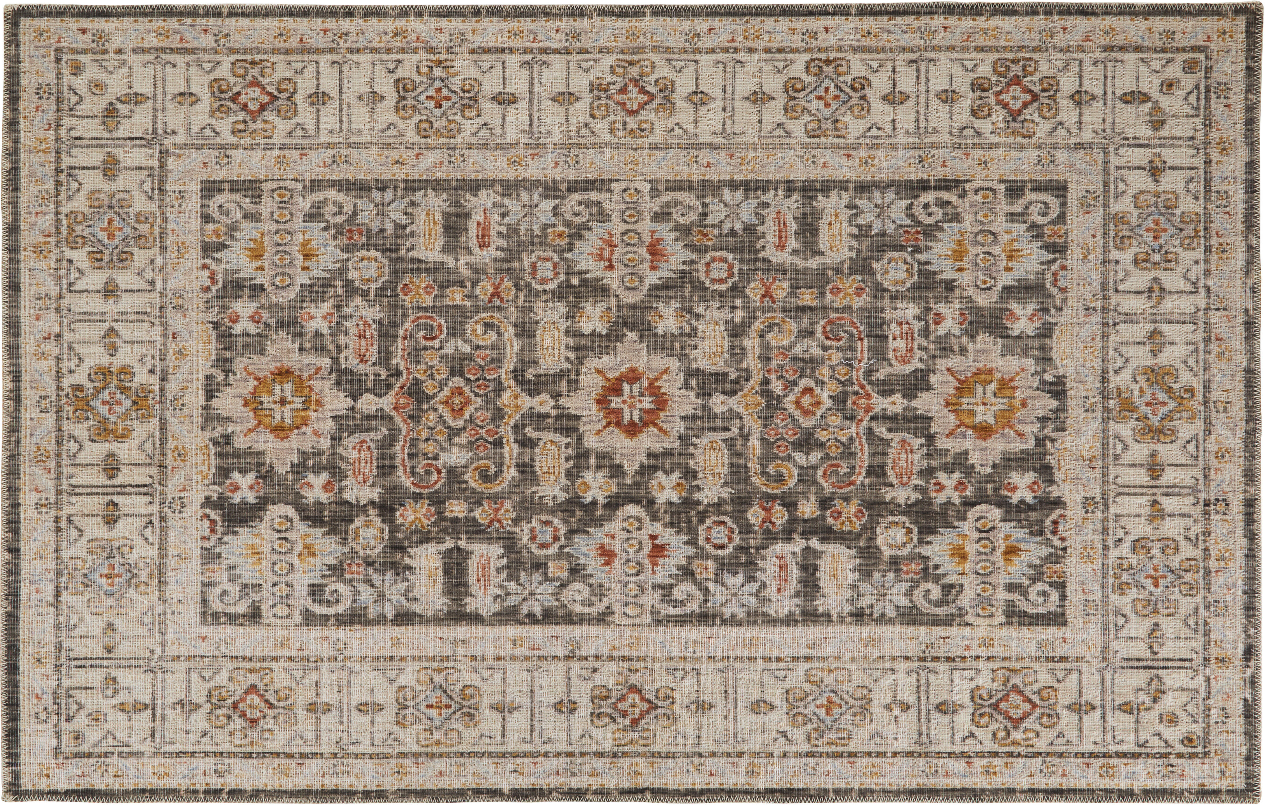 Maisons du Monde Tapis style oriental tissé jacquard en laine écrue 160x230 Multicolore 160x230cm