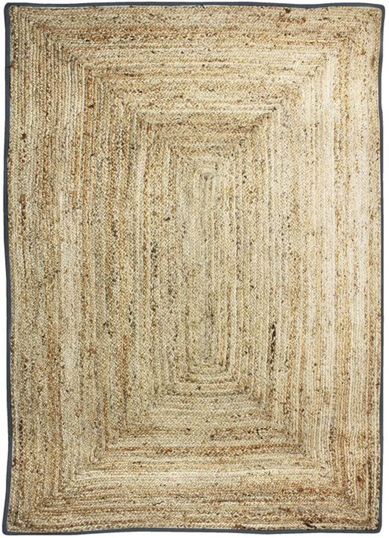 The Deco Factory Tapis en jute et coton bande gris foncé 120x170 Gris 170x120x120cm