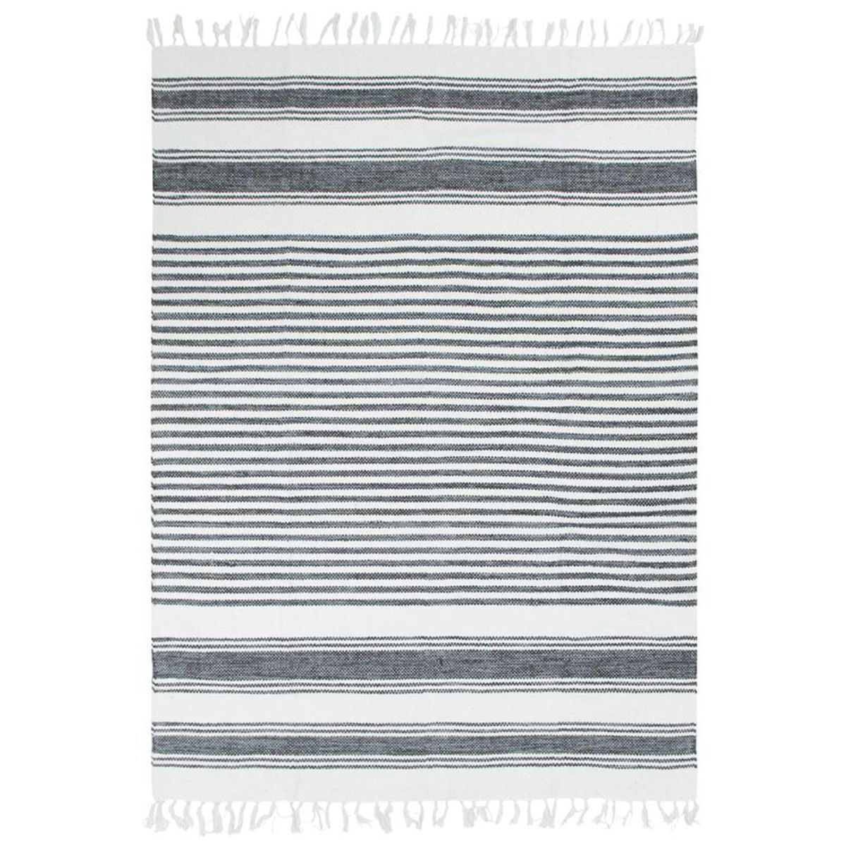 The Deco Factory Tapis 100% coton lignes gris-blanc 160x230 Beige 230x160x160cm