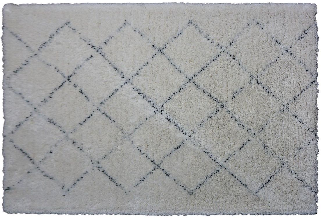 Decoclico Tapis rectangulaire esprit berbère en laine tissé main 200 x 300 cm Beige 200x0x300cm