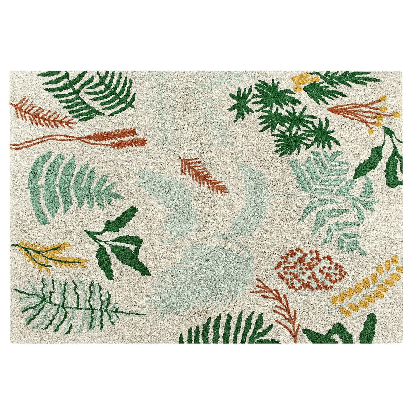 Lorena Canals Tapis coton motif plantes et fleurs 140x200 Multicolore 200x1x140cm