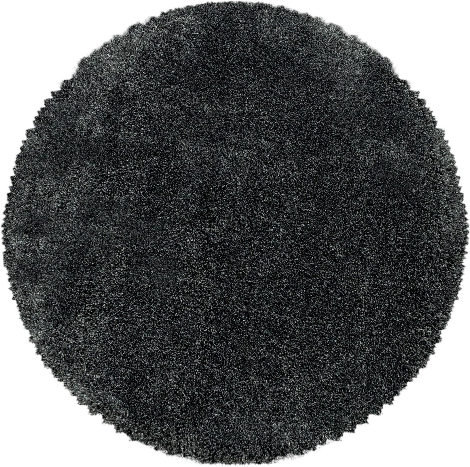 STUDIO DECO Tapis cosy rond à poils longs anthracite 200x200cm Gris 200x5x200cm