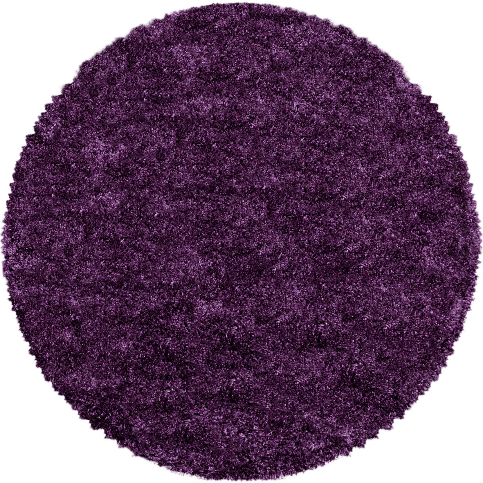 STUDIO DECO Tapis cosy rond à poils longs violet 200x200cm Violet 200x5x200cm