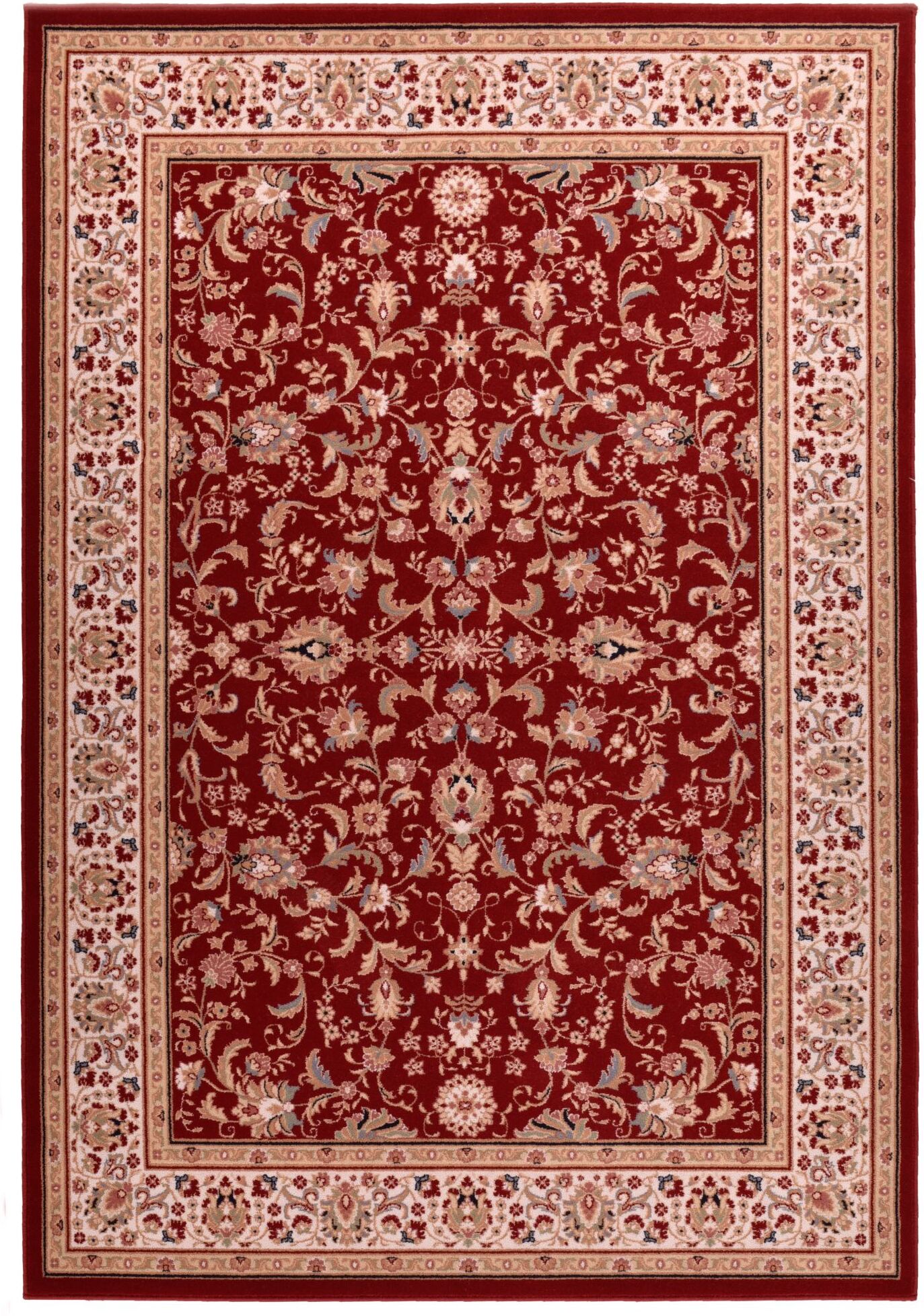 THEKO Tapis d'orient floral, tissé, laine naturelle rouge 080x250 cm Rouge 250x1x80cm