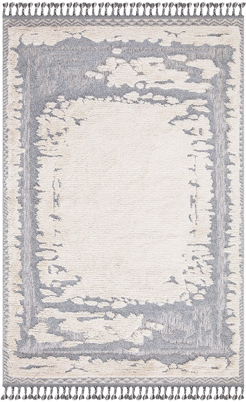 STUDIO DECO Tapis bohème chic à franges tressées crème et gris 160x230cm Beige 230x2x160cm