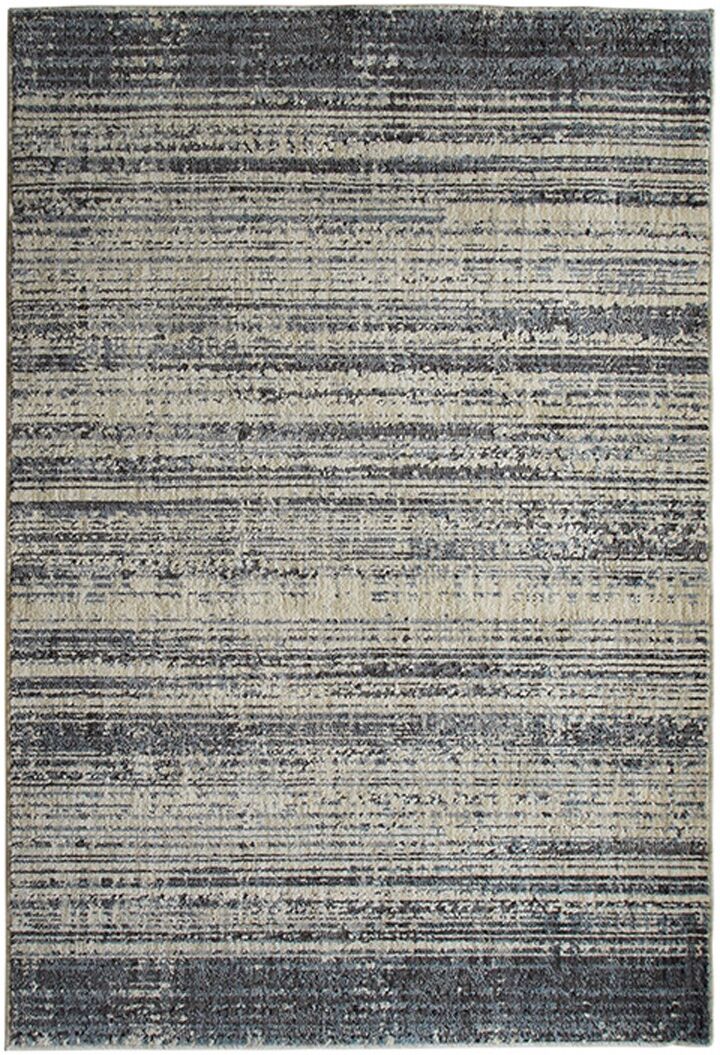 The Deco Factory Tapis recyclé motif lignes gris noir 160X230 Gris 230x1x160cm