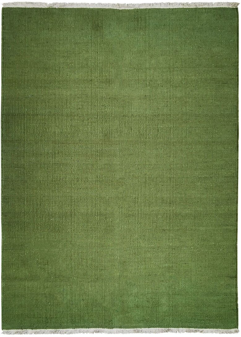 The Deco Factory Tapis en jute et coton avec franges vert foncé 120x170 Vert 170x1x120cm