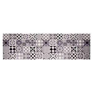 Maisons du Monde Tapis en vinyle motifs carreaux de ciment 60x199 Noir 60x199x0.2cm