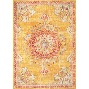 Nazar Tapis salon vintage - poils court et doux jaune 160X230 Jaune 230x1x160cm