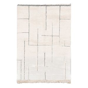 AFK Living Tapis berbère original marocain laine noir blanc Elbadi 160x230 Beige 230x2x160cm