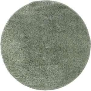 Benuta Tapis à poils longs rond vert clair D 160 Vert 160x2x160cm