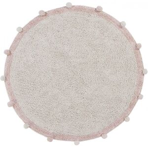 Lorena Canals Tapis coton rond lavable nude à pompons D120cm Beige 120x1x120cm