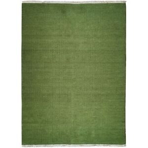 The Deco Factory Tapis en jute et coton avec franges vert foncé 160x230 Vert 230x1x160cm